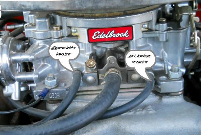 Hook up vacuum advance edelbrock carb